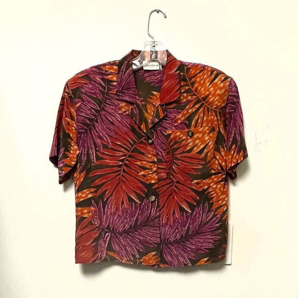 Liz Claiborne Petite Collection Women's Short Sleeve Silk Top